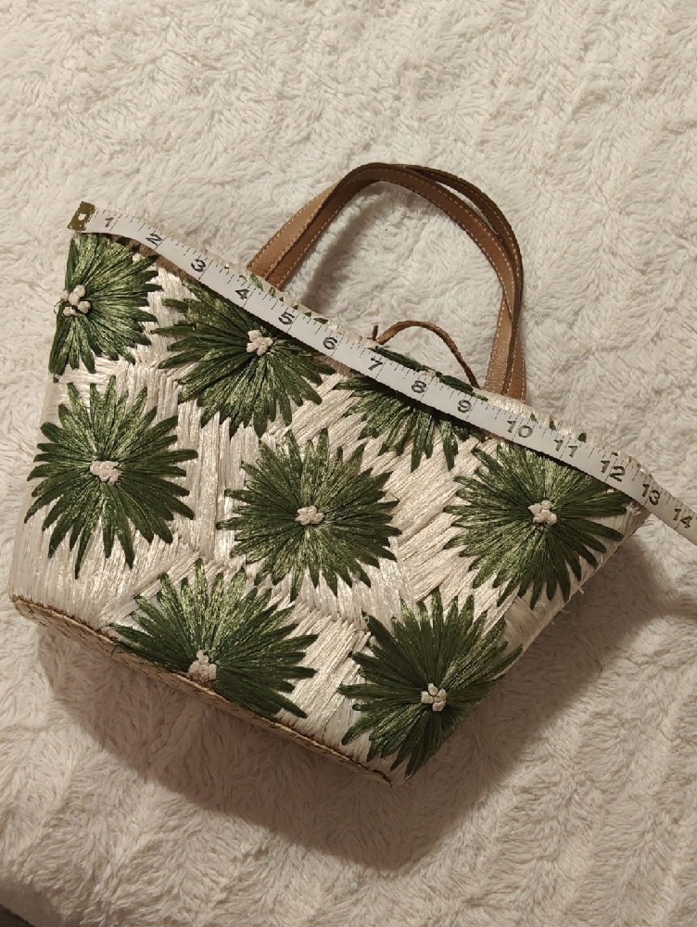 Kate Spade Cabo Natural Straw Floral Bag - Picture 12 of 14